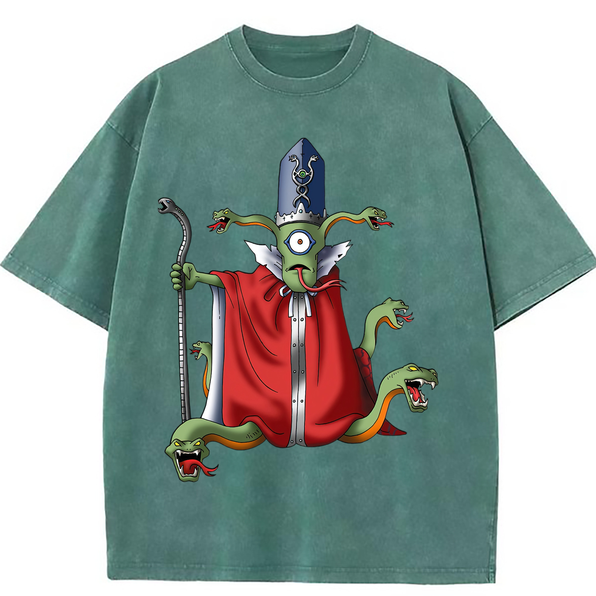 （画像用） ドラゴンクエスト Doragon Kuesuto Dragon Quest 綿100% ヴィンテージ風 半袖Tシャツ（フロントプリント）